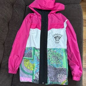 Authentic Versace Pink and White Jacket with Multicolor Accents